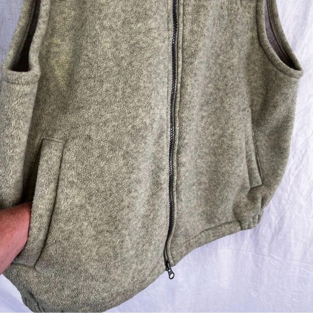 Outback Trading Summit Vest Mens Medium Heathered Green Fleece Full Zip Western